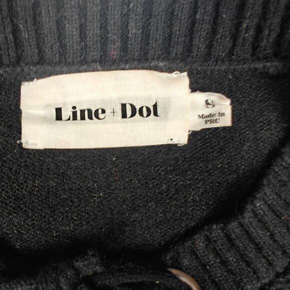 Line + Dot Lea Grommet Lace Up Cinched Waist Black Knit Sweater Size S Y2K - Picture 5 of 8